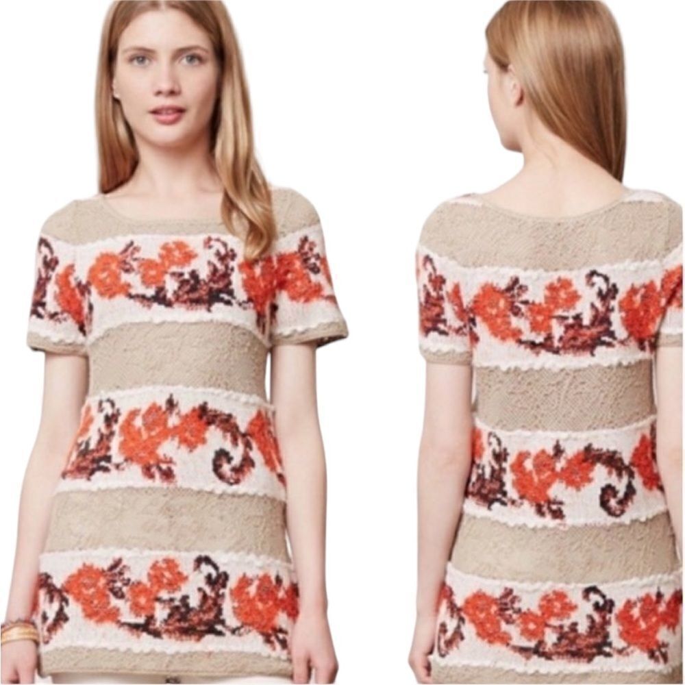 Anthropologie knitted and knitted sweater medium